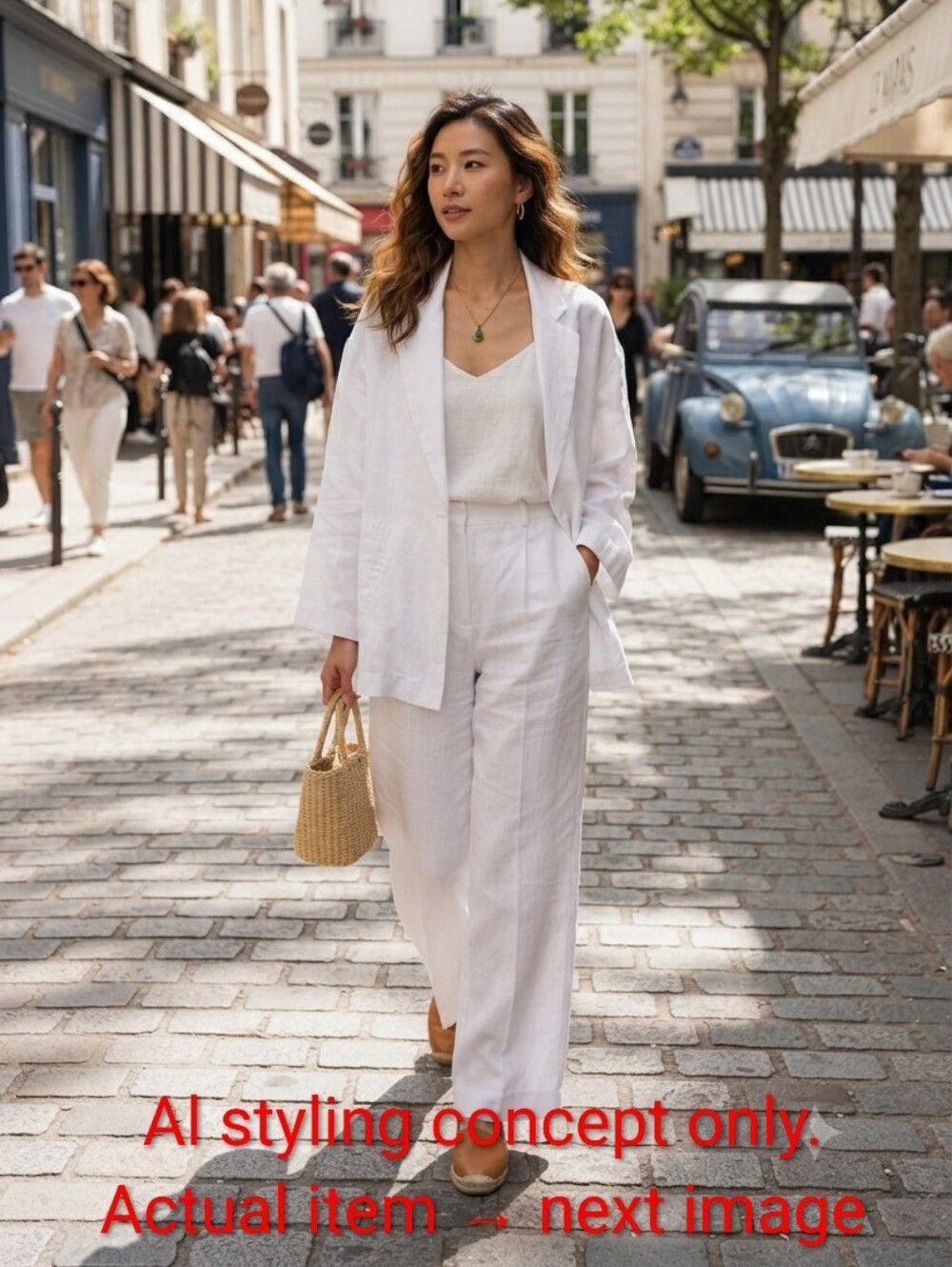 Classic White Linen Blazer - Women's Jacket